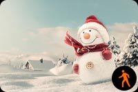Ảnh Động Snowman Với Khăn Quáng Đỏ Mẫu Nền Thư