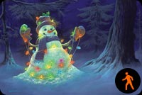 Ảnh Động: Người Tuyết Với Đèn Noel Mẫu Nền Thư