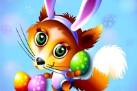 Cáo Đội Lốt Thỏ Mừng Easter Mẫu Nền Thư