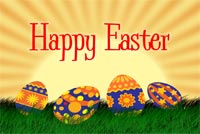 4 Quả Trứng Happy Easter Mẫu Nền Thư