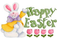 Thỏ Vẫy Tay Happy Easter Mẫu Nền Thư