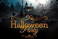 Nha Ma Halloween Party Mẫu Nền Thư