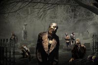 Zombies Trong Nghĩa Trang Mẫu Nền Thư